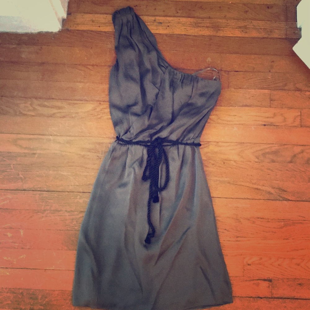 Banana Republic one shoulder silk dress